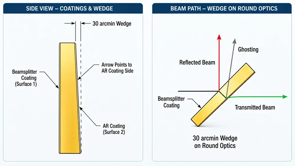 ZnSe plate beamsplitter used for infrared beam splitting and CO2 laser beam routing