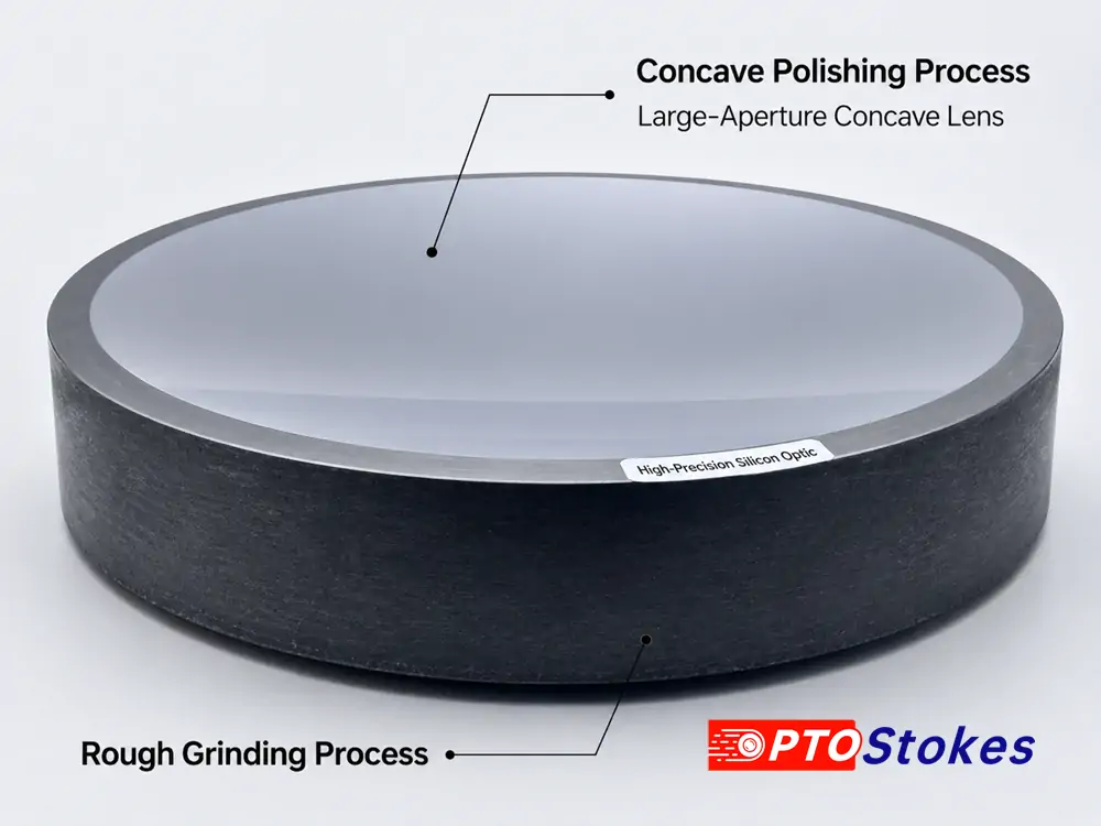 Infrared lens polishing process for custom germanium plano-convex optical components