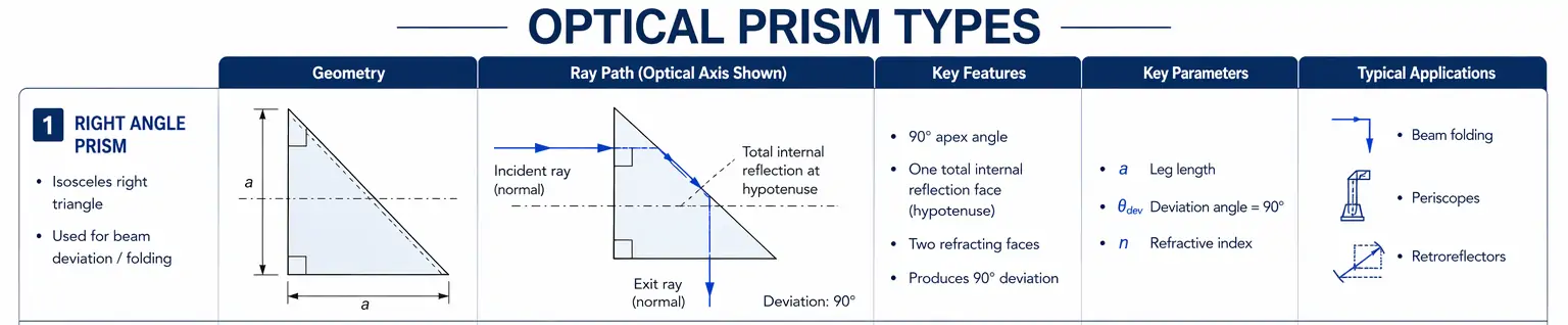 ZnSe right-angle prism detail for optical layout and coating review